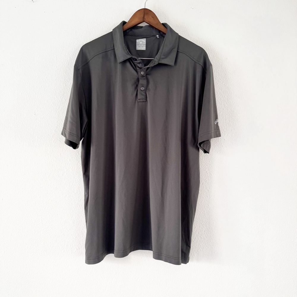 Gorpcore Callaway Opti-Dri Gray Performance Golf Polo Shirt XXL Athletic - Picture 2 of 9